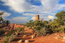 A view of the Desert View Watchtower on our Grand Canyon tour